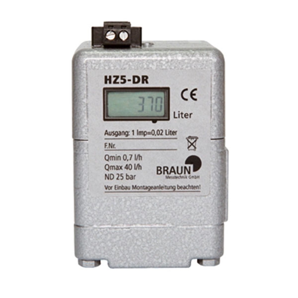 Zentralschmierung Kleinstmengenzähler HZ 6DR - ab 1 l/Std. - LCD-Anzeige und Impulsgeber