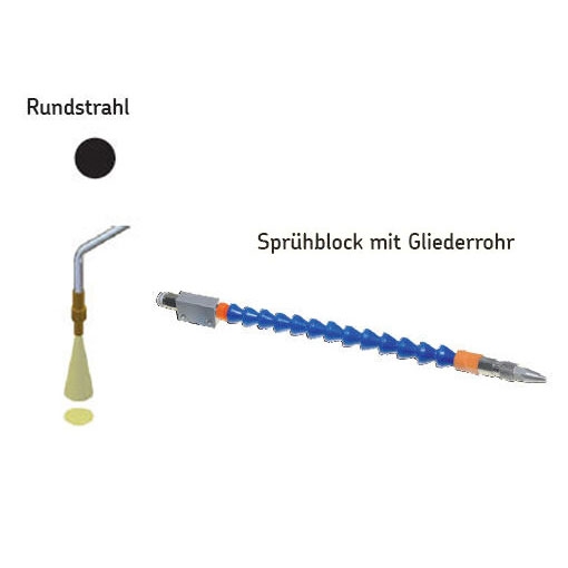 Zentralschmierung Sprühblock - 50 mm - mit Rundstrahl - Winkel: ca. 20°
